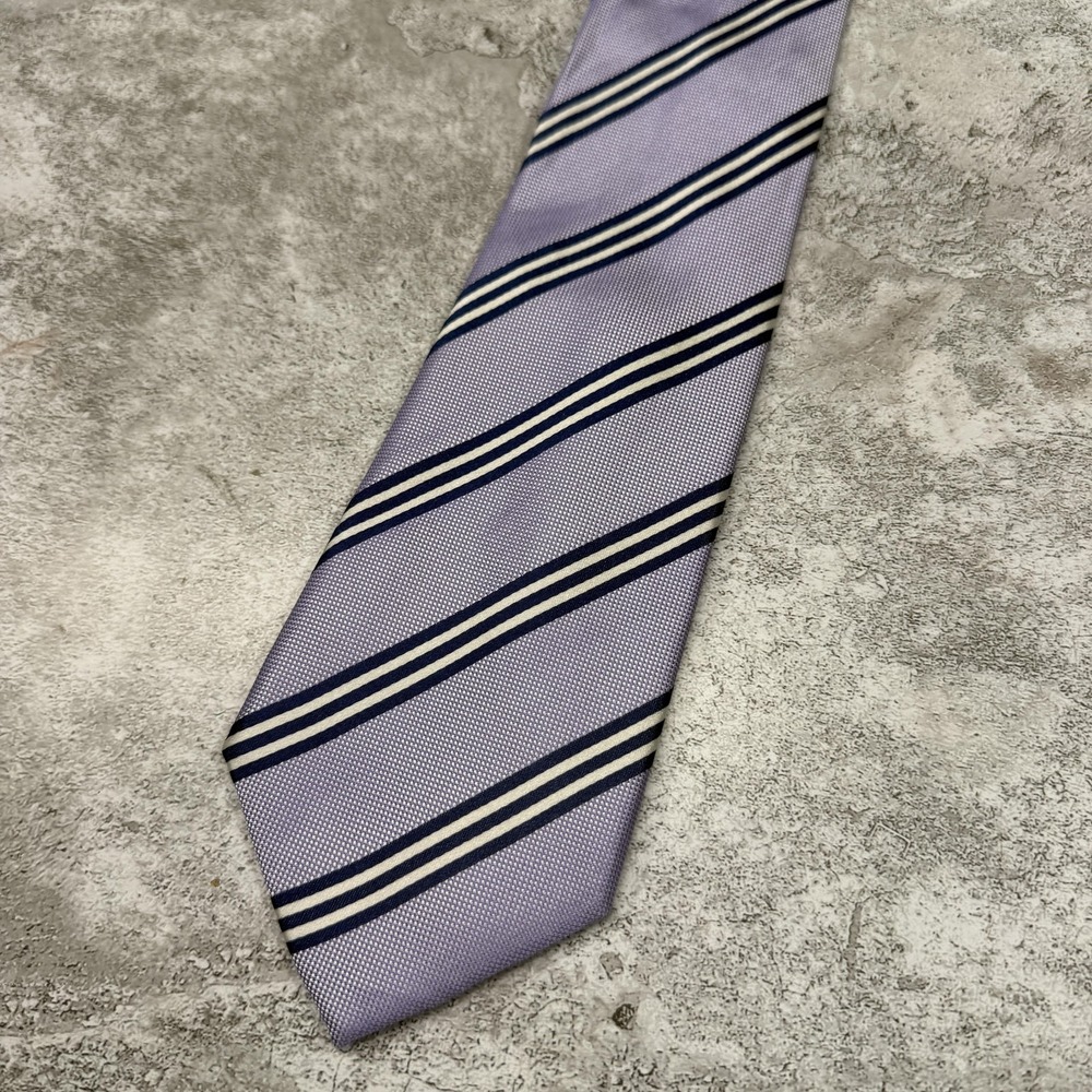 Countess Mara Silk‎ Tie Mens One Size Purple Striped Made In China Necktie 3.25"